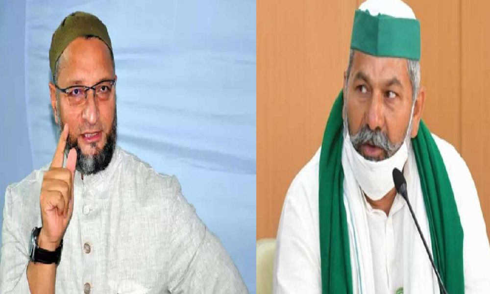 Political turmoil broke out in Uttar Pradesh, after "Abbajan", now a ruckus on "Chachajaan", Rakesh Tikait told Owaisi, BJP's B team