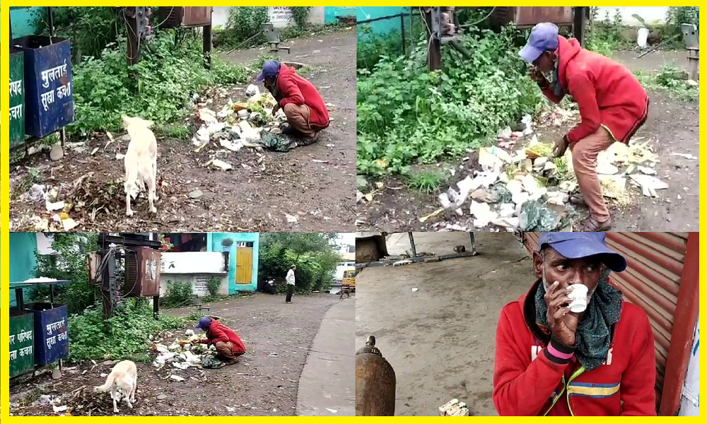 To satisfy hunger, elderly and dog were seen searching for food in the garbage, video viral in social media